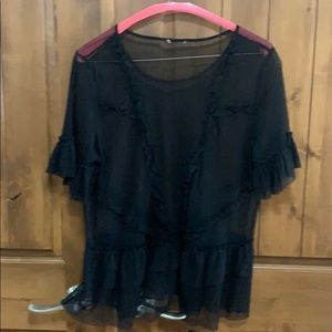 Black see through pullover shirt